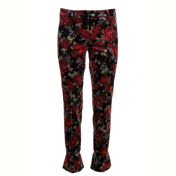 AUTUMN LOVE: Samthose mit herbstlich-romantischem Rosen-Muster von Cambio