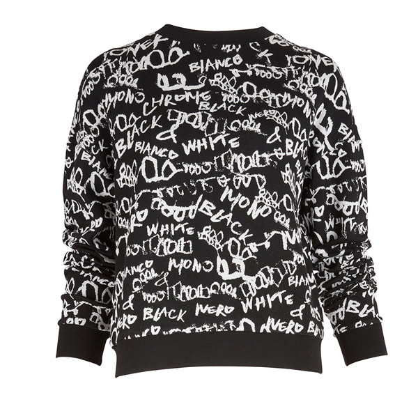LIEBLINGS SCHRIFTSTÜCK Schwarz-weißer Pulli mit Schriftzügen von Max Mara
